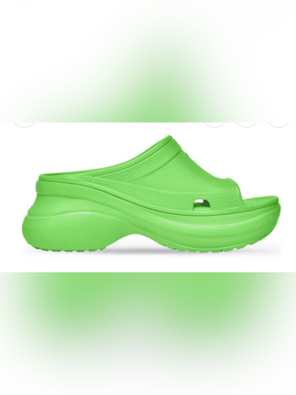 Authentic NWT Balenciaga X Crocs Neon Green Platform Mule Clog